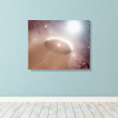Een O-ster net achter een jonge, koelere ster Canvas Afdruk (Insitu (Houten vloer))