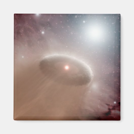 Een O-ster net achter een jonge, koelere ster Magneet (Voorkant)