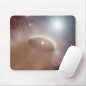 Een O-ster net achter een jonge, koelere ster Muismat (Met muis)