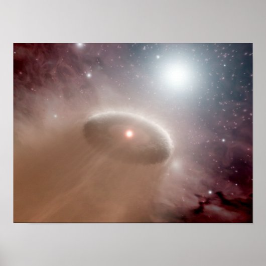 Een O-ster net achter een jonge, koelere ster Poster (Voorkant)