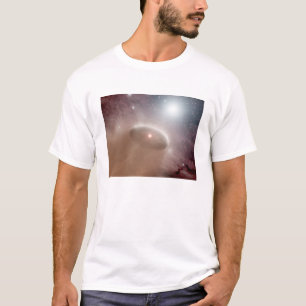 Een O-ster net achter een jonge, koelere ster T-shirt