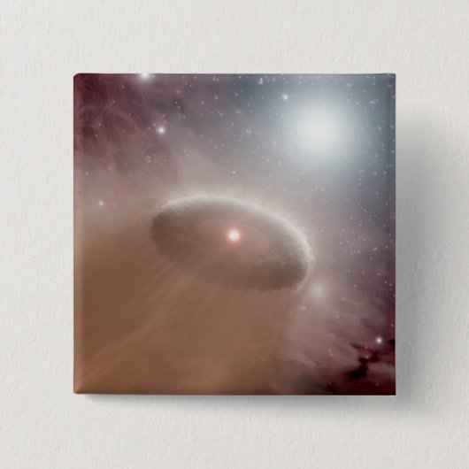 Een O-ster net achter een jonge, koelere ster Vierkante Button 5,1 Cm (Voorkant)