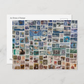 Een oceaan van postzegels - Stamp Collectie Collag Briefkaart (Voorkant / Achterkant)