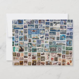 Een oceaan van postzegels - Stamp Collectie Collag Briefkaart
