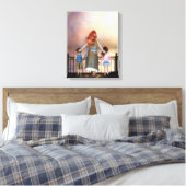 Een Ocean Love Wrapped Canvas Print (Insitu (Slaapkamer))
