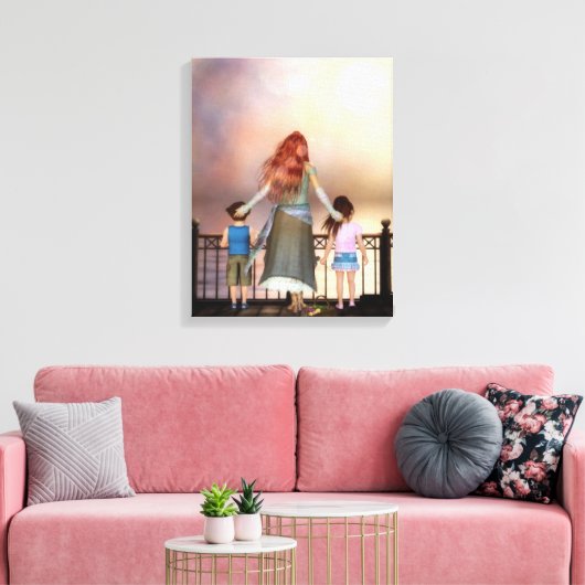 Een Ocean Love Wrapped Canvas Print (Insitu (Woonkamer))