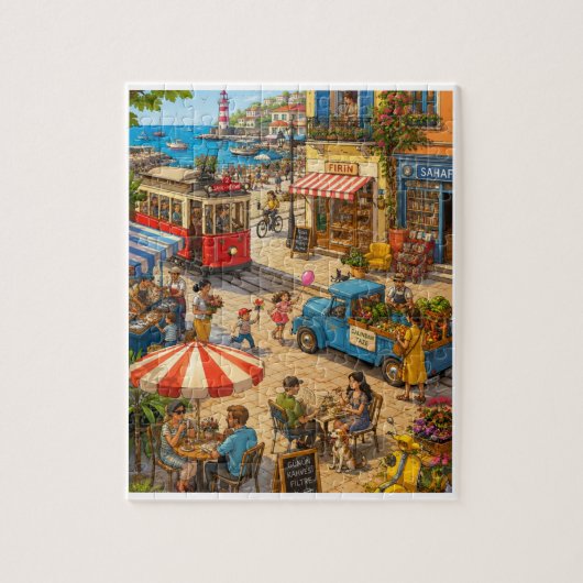 Een ochtend in het zeewijkje legpuzzel (Verticaal)