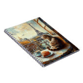 Een ochtend in Parijs | Gemberkat in een café Notitieboek (Rechterzijde)