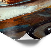 Een ochtend in Parijs | Ginger Cat in een café Perfect Poster (Hoek)