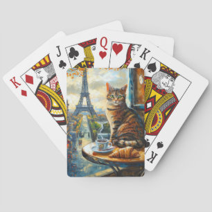 Een ochtend in Parijs   Lapjeskat in een café Pokerkaarten