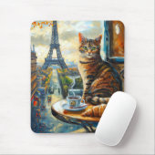 Een ochtend in Parijs | Tabby Cat in een café Muismat (Met muis)