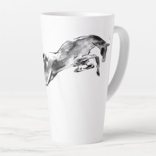 Een ochtend met springpaard latte mok (Rechterhoek)