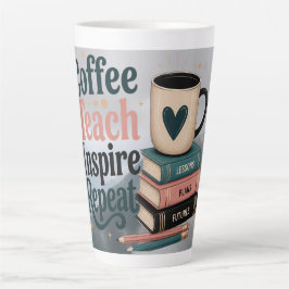 Een ochtendlatte inspireert leraren tot optimisme. latte mok
