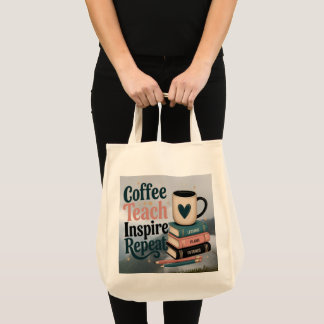 Een ochtendlatte inspireert optimisme bij leraren. tote bag