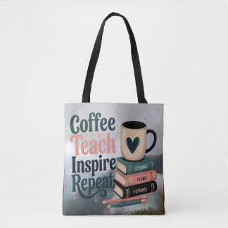 Een ochtendlatte inspireert optimisme bij leraren. tote bag