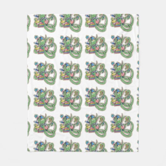 Een octopus die graag leest fleece deken (Voorkant)