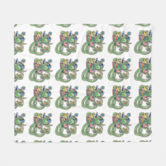 Een octopus die graag leest fleece deken (Voorkant (Horizontaal))