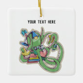 Een octopus die graag leest keramisch ornament (Voorkant)