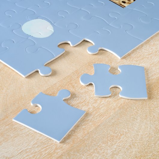 Een octopus, een camera en een donkere kaart legpuzzel (Zijkant)