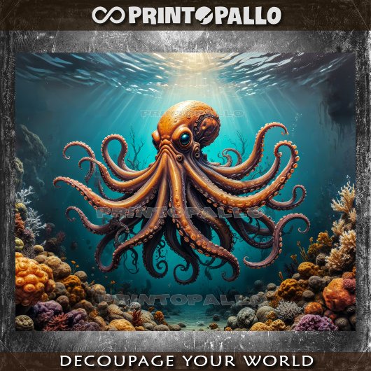 Een octopus oceaan onder water met het koraalrif tissuepapier