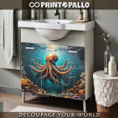 Een octopus oceaan onder water met het koraalrif tissuepapier