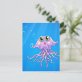 Een octopus onder het zee briefkaart (Staand voorkant)