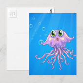 Een octopus onder het zee briefkaart (Voorkant / Achterkant)