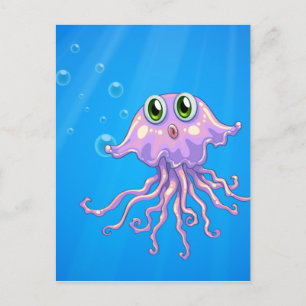 Een octopus onder het zee briefkaart