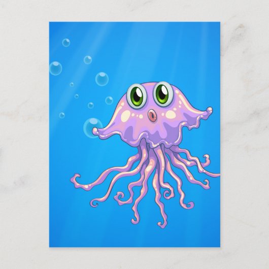 Een octopus onder het zee briefkaart (Voorkant)