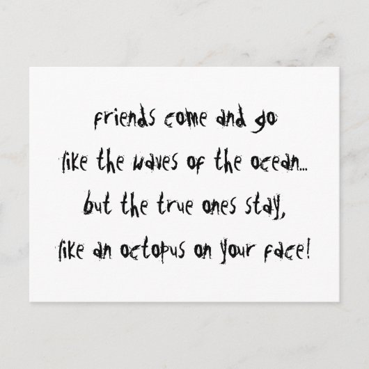 "Een octopus op je gezicht" Briefkaart (Voorkant)