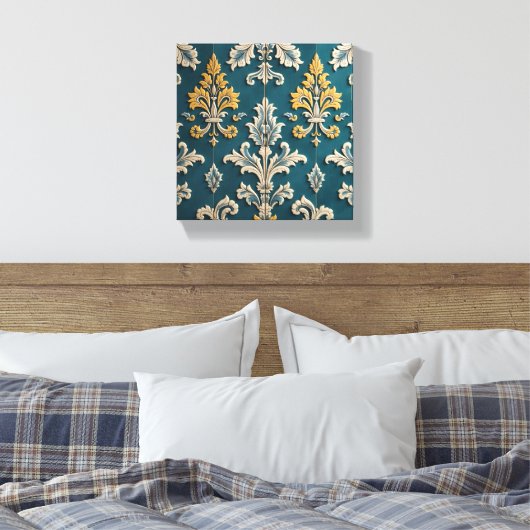 Een ode aan Damast charme Canvas Afdruk (Insitu (Slaapkamer))