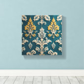 Een ode aan Damast charme Canvas Afdruk (Insitu (Houten vloer))