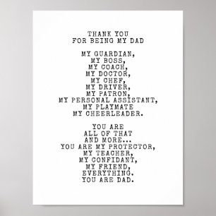 Een ode aan papa   Dit gedicht personaliseren Poster