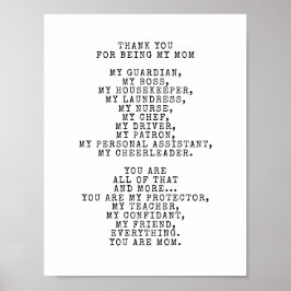 Een ode voor mijn moeder | Dit gedicht personalise Poster