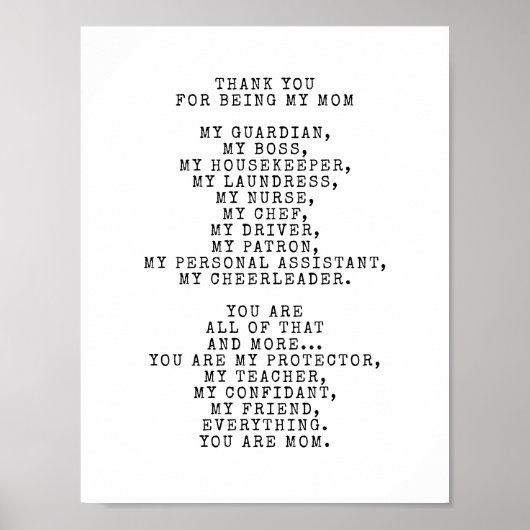 Een ode voor mijn moeder | Dit gedicht personalise Poster (Voorkant)