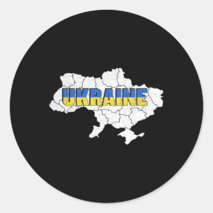 Een Oekraïense kaart en vlag van Oekraïne Ronde Sticker