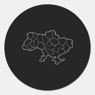 Een Oekraïense kaart Land Oekraïne Ronde Sticker