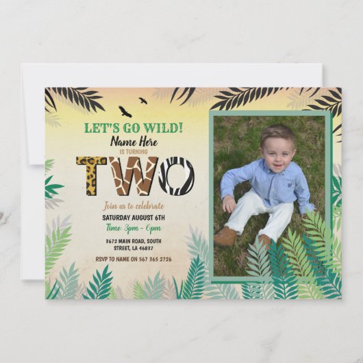 Eén Oerwoud 2e verjaardag van Safari ZOO Foto Kaart (Voorkant)