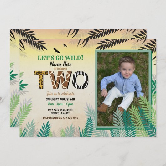 Eén Oerwoud 2e verjaardag van Safari ZOO Foto Kaart (Voorkant / Achterkant)