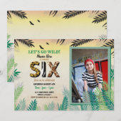 Eén Oerwoud 6e verjaardag Partij 6 Safari ZOO Foto Kaart (Voorkant / Achterkant)