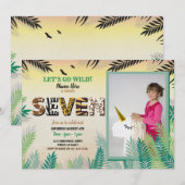 Een Oerwoud 7e Verjaardagsfeest 7 Safari ZOO Foto Kaart (Voorkant / Achterkant)