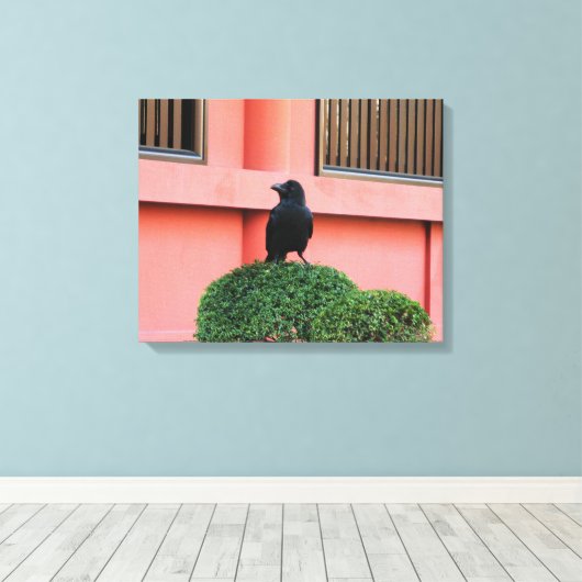 Een Oerwoud met grote vulling bedekt een baars op  Canvas Afdruk (Insitu (Houten vloer))