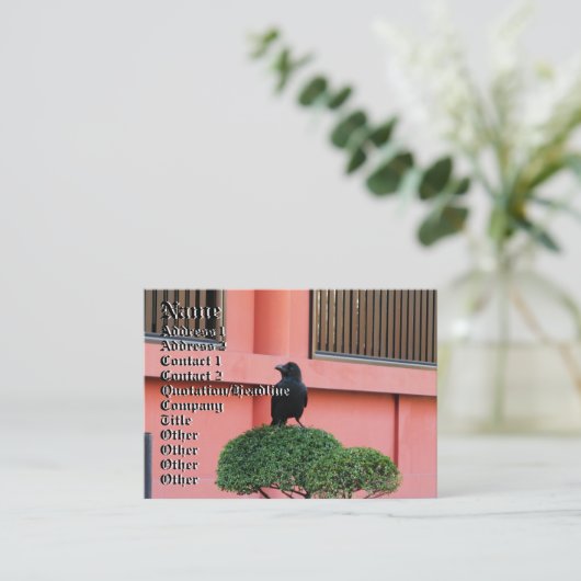 Een Oerwoud met grote vulling bedekt een baars op  Visitekaartje (Staand voorkant)