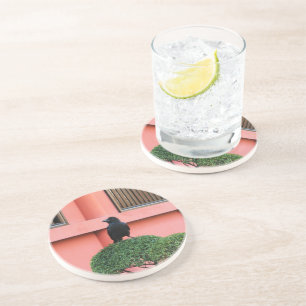 Een Oerwoud met grote vulling bedekt een baars op  Zandsteen Onderzetter