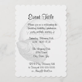 Een oester schelp met gezegde: "De wereld is jouw  Kaart