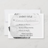 Een oester schelp met gezegde: "De wereld is jouw  RSVP Kaartje (Voorkant)