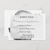 Een oester schelp met gezegde: "De wereld is jouw RSVP Kaartje (Voorkant / Achterkant)