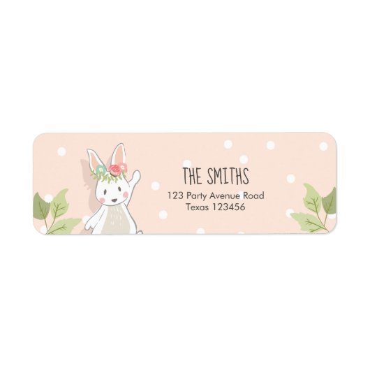 Een of ander Bunny Return Address Labels Paasroze (Voorkant)