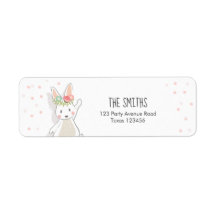 Een of ander Bunny Return Address Labels Paasroze