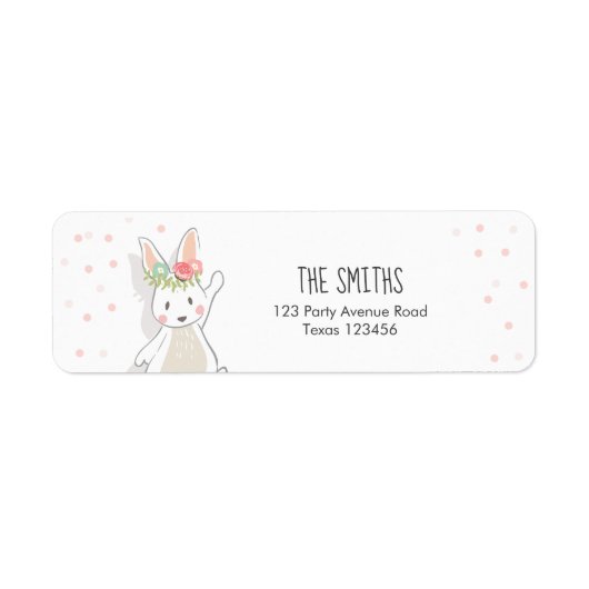 Een of ander Bunny Return Address Labels Paasroze (Voorkant)